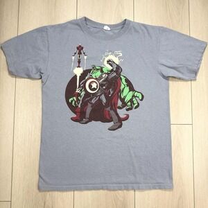 VTG Marvel Avengers Graphic T-Shirt Gray Men's M Thor‎ Hulk Iron Man 100% Cotton